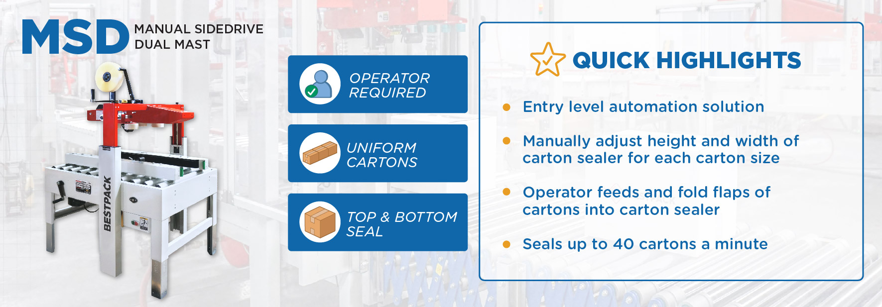 BestPack's MSD Carton Sealer Manual