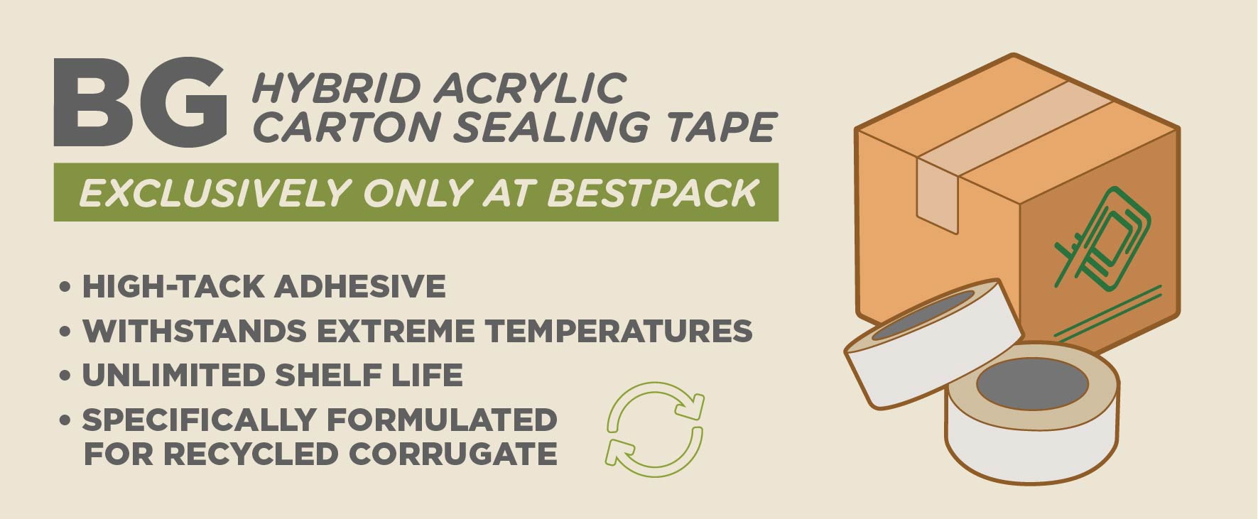 Bestpack Carton Sealing Tape BG Acrylic Tape