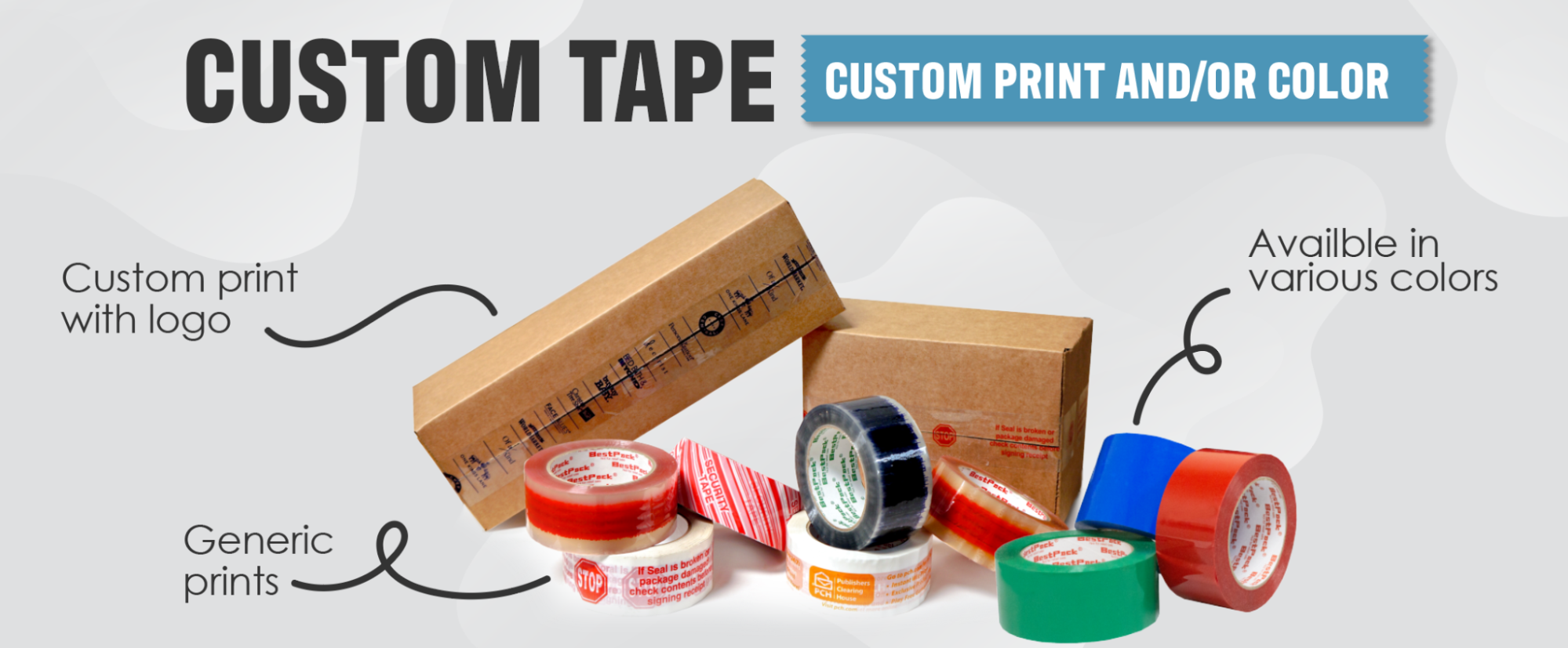 Custom Packing Tape & Custom Colored Printed Tape